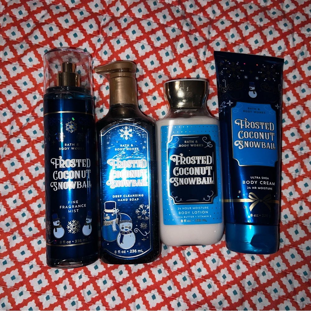 Bath and body works frosted coconut snowball set